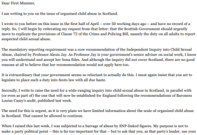 Image of first page of letter